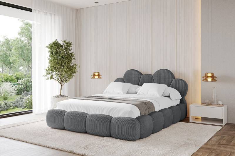 ALTDECOR Polsterbett LANA (Polsterbett mit Bettkasten und Lattenrost, Boxbett mit Matratze), Doppelbett mit Stauraum, Bett mit Kopfteil von ALTDECOR