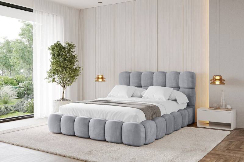 ALTDECOR Polsterbett LEYA (Polsterbett mit Bettkasten und Lattenrost, Boxbett mit Matratze), Doppelbett mit Stauraum, Bett mit Kopfteil von ALTDECOR