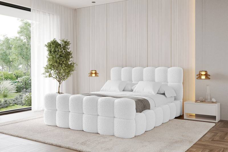 ALTDECOR Polsterbett LEYA-Z (Polsterbett mit Bettkasten und Lattenrost, Boxbett ohne Matratze), Doppelbett mit Stauraum, Bett mit Kopfteil von ALTDECOR