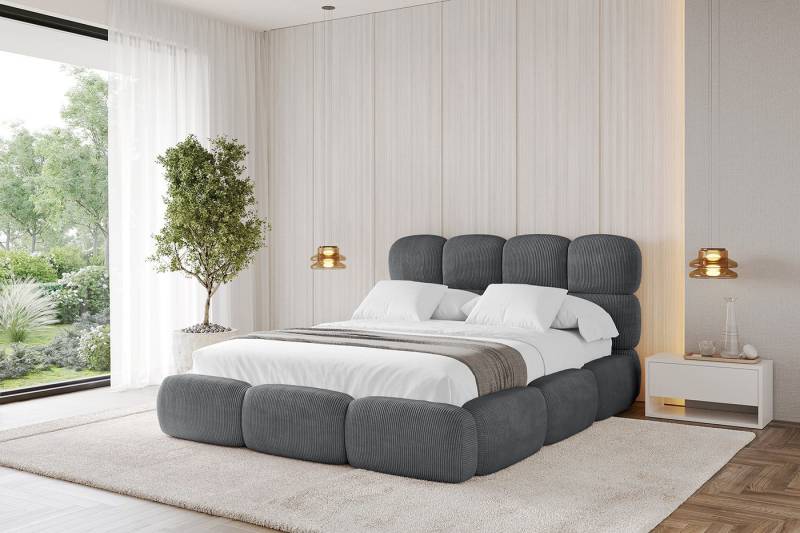 ALTDECOR Polsterbett NOMA (Polsterbett mit Bettkasten und Lattenrost, Boxbett mit Matratze), Doppelbett mit Stauraum, Bett mit Kopfteil von ALTDECOR