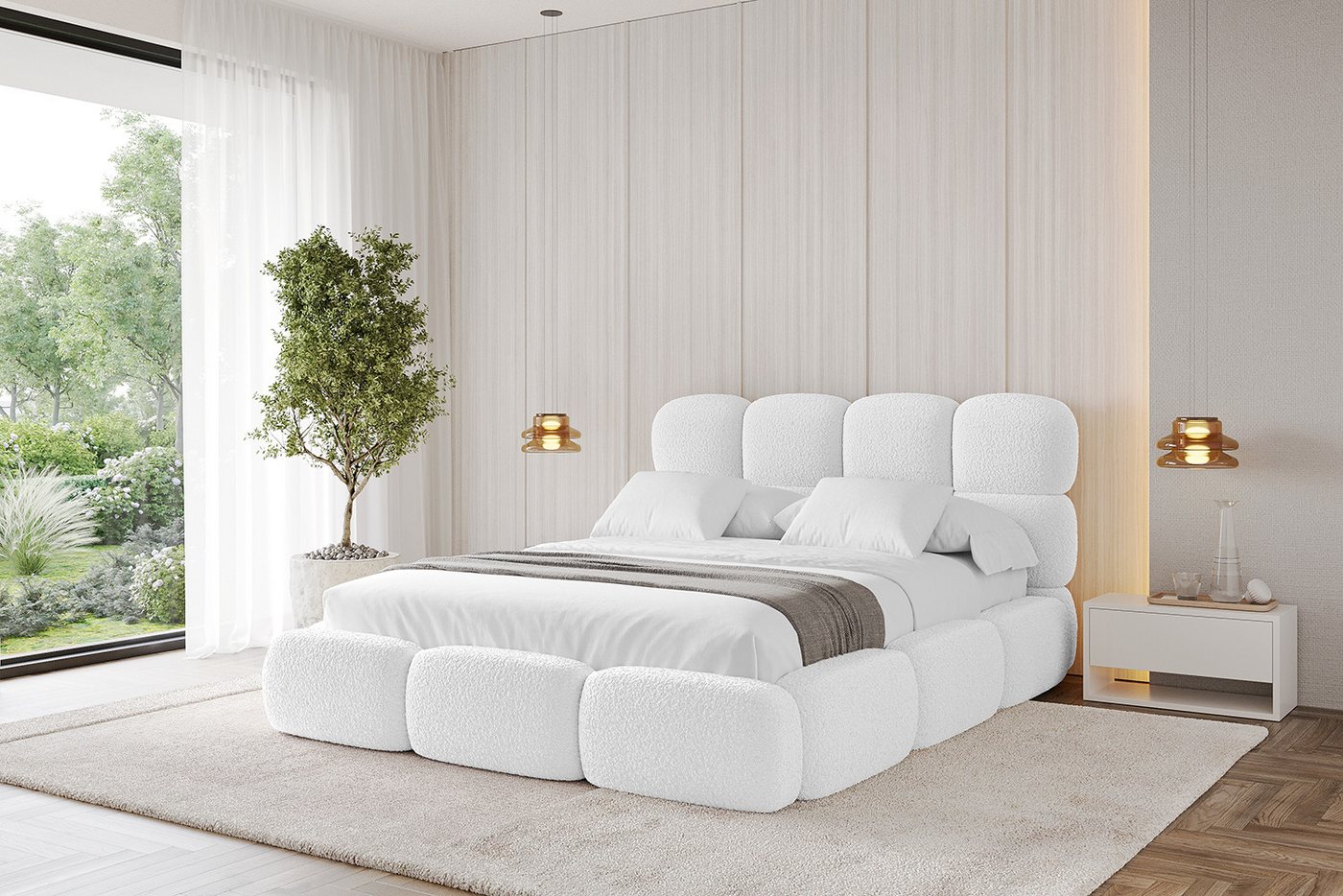 ALTDECOR Polsterbett NOMA (Polsterbett mit Bettkasten und Lattenrost, Boxbett mit Matratze), Doppelbett mit Stauraum, Bett mit Kopfteil von ALTDECOR