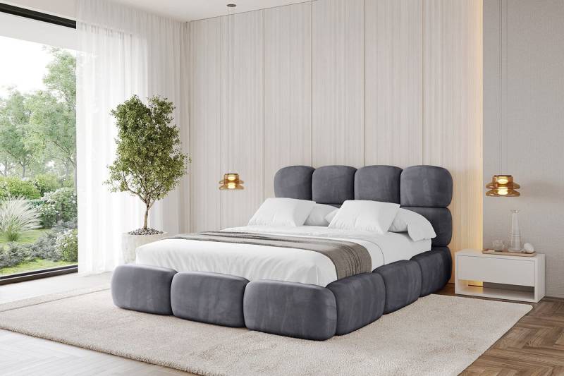 ALTDECOR Polsterbett NOMA (Polsterbett mit Bettkasten und Lattenrost, Boxbett mit Matratze), Doppelbett mit Stauraum, Bett mit Kopfteil von ALTDECOR
