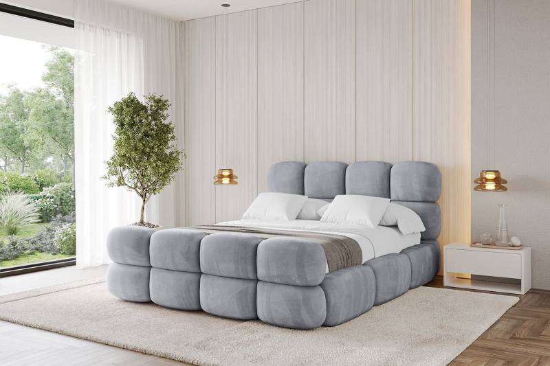 ALTDECOR Polsterbett NOMA-Z (Polsterbett mit Bettkasten und Lattenrost, Boxbett mit Matratze), Doppelbett mit Stauraum, Bett mit Kopfteil von ALTDECOR