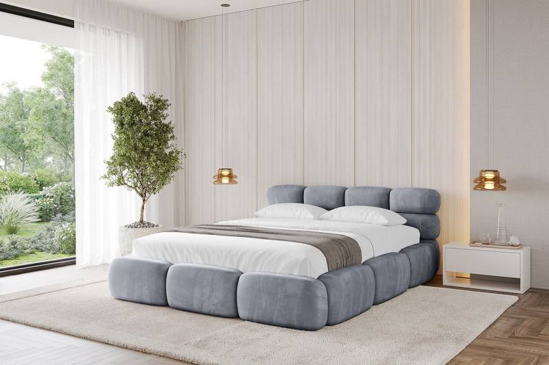 ALTDECOR Polsterbett NOMA-v1 (Polsterbett mit Bettkasten und Lattenrost, Boxbett mit Matratze), Doppelbett mit Stauraum, Bett mit Kopfteil von ALTDECOR