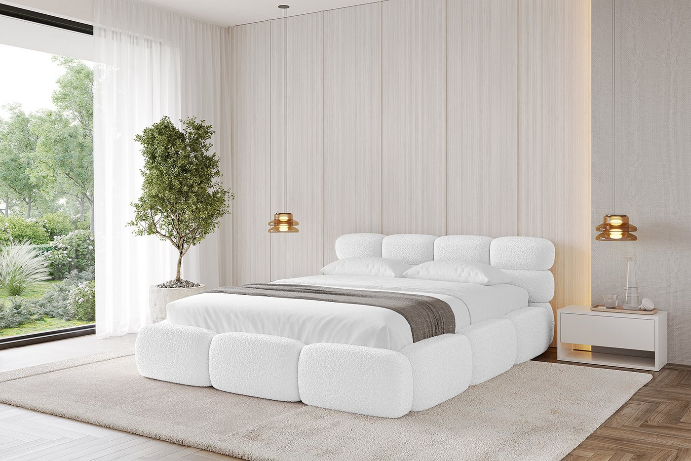 ALTDECOR Polsterbett NOMA-v1 (Polsterbett mit Bettkasten und Lattenrost, Boxbett mit Matratze), Doppelbett mit Stauraum, Bett mit Kopfteil von ALTDECOR