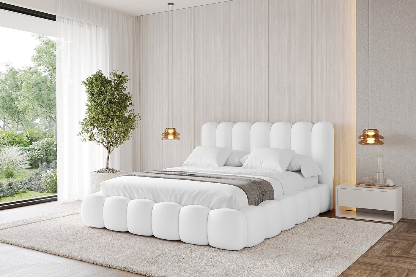 ALTDECOR Polsterbett SENA (Polsterbett mit Bettkasten und Lattenrost, Boxbett ohne Matratze), Doppelbett mit Stauraum, Bett mit Kopfteil von ALTDECOR