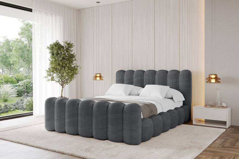ALTDECOR Polsterbett SENA-Z (Polsterbett mit Bettkasten und Lattenrost, Boxbett mit Matratze), Doppelbett mit Stauraum, Bett mit Kopfteil von ALTDECOR