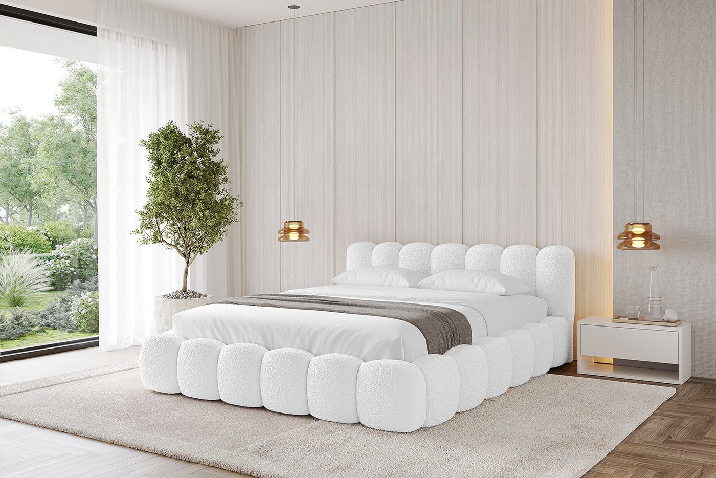 ALTDECOR Polsterbett SENA-v1 (Polsterbett mit Bettkasten und Lattenrost, Boxbett mit Matratze), Doppelbett mit Stauraum, Bett mit Kopfteil von ALTDECOR