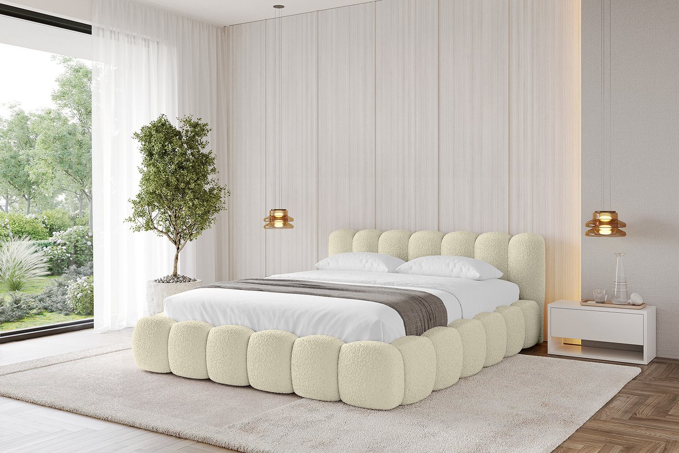 ALTDECOR Polsterbett SENA-v1 (Polsterbett mit Bettkasten und Lattenrost, Boxbett ohne Matratze), Doppelbett mit Stauraum, Bett mit Kopfteil von ALTDECOR