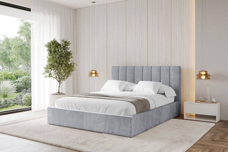 ALTDECOR Polsterbett STERA (Polsterbett mit Bettkasten und Lattenrost, Boxbett mit Matratze), Doppelbett mit Stauraum, Bett mit Kopfteil von ALTDECOR