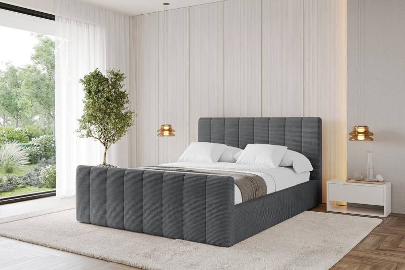 ALTDECOR Polsterbett STERA-Z (Polsterbett mit Bettkasten und Lattenrost, Boxbett mit Matratze), Doppelbett mit Stauraum, Bett mit Kopfteil von ALTDECOR