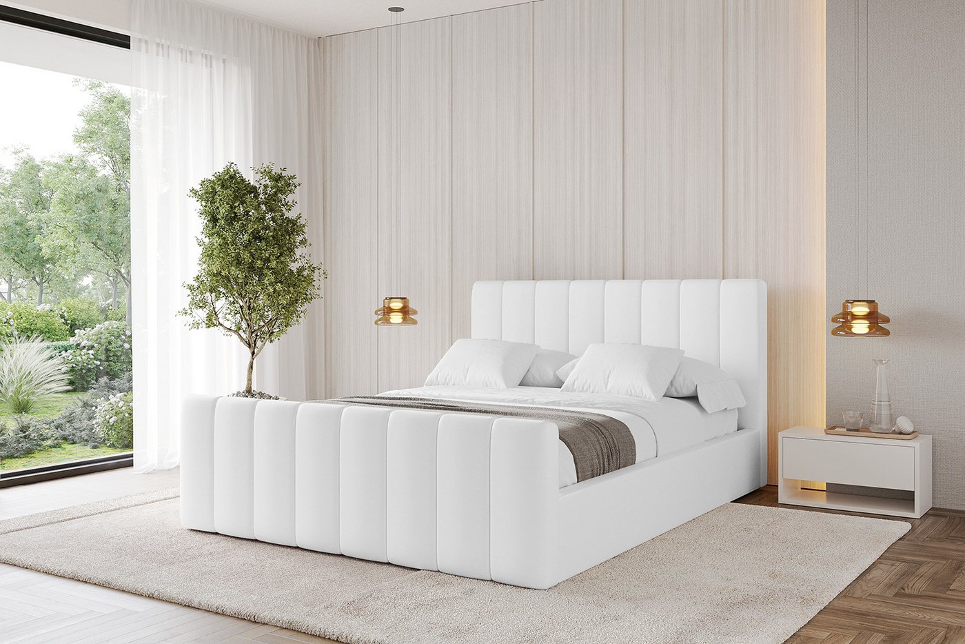 ALTDECOR Polsterbett STERA-Z (Polsterbett mit Bettkasten und Lattenrost, Boxbett ohne Matratze), Doppelbett mit Stauraum, Bett mit Kopfteil von ALTDECOR