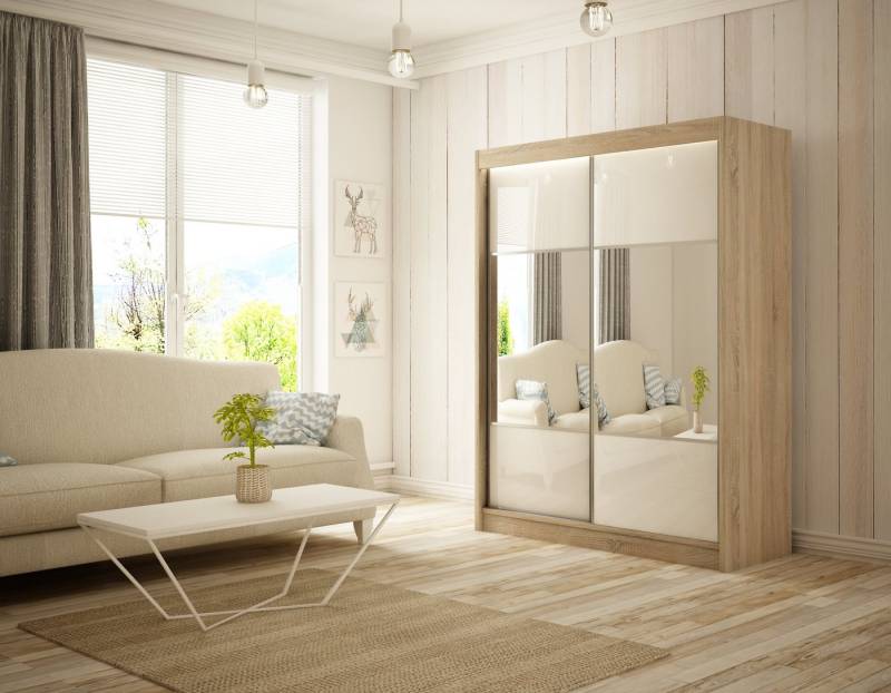 ALTDECOR Schiebetürenschrank RIOCI (Kleiderschrank Aluminium-Leisten, Spiegel) von ALTDECOR