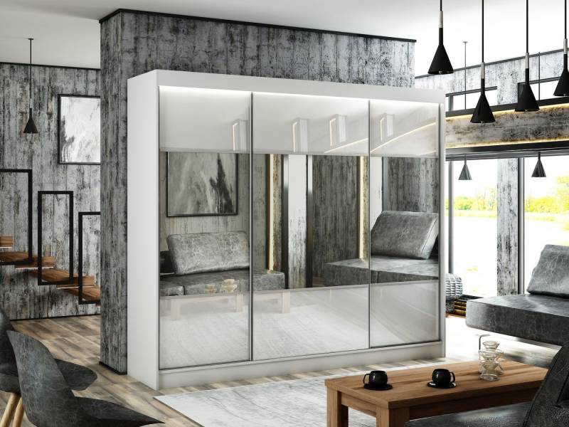 ALTDECOR Schiebetürenschrank RIOCI (Kleiderschrank Aluminium-Leisten, Spiegel) von ALTDECOR