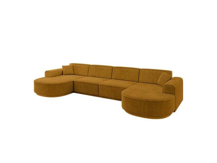 ALTDECOR WOHNLANDSCHAFT, Gelb, 6-Sitzer, 380x81x163 cm, Wohnzimmer, Sofas & Couches, Wohnlandschaften, Wohnlandschaften in U-Form von ALTDECOR