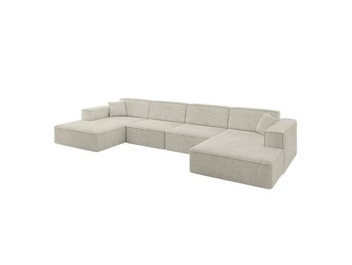 ALTDECOR WOHNLANDSCHAFT, Hellgrau, 6-Sitzer, 382x72x165 cm, Wohnzimmer, Sofas & Couches, Wohnlandschaften, Wohnlandschaften in U-Form von ALTDECOR