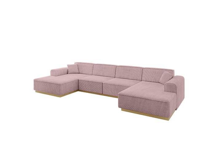 ALTDECOR WOHNLANDSCHAFT, Rosa, 4-Sitzer, U-Form, 382x81x165 cm, Wohnzimmer, Sofas & Couches, Wohnlandschaften, Wohnlandschaften in U-Form von ALTDECOR