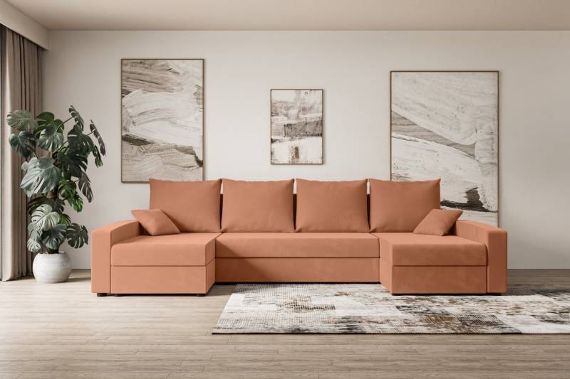 ALTDECOR Wohnlandschaft ALESIA-U, Couch mit Schlaffunktion, Wohnzimmer - Wohnlandschaft, Corner Sofa Bett Eckcouch Couch L-Form Schlafcouch Ausziehbar von ALTDECOR