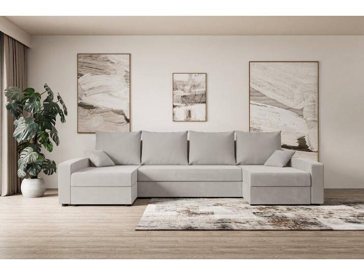 ALTDECOR Wohnlandschaft ALESIA-U, Couch mit Schlaffunktion, Wohnzimmer - Wohnlandschaft, Corner Sofa Bett Eckcouch Couch L-Form Schlafcouch Ausziehbar von ALTDECOR