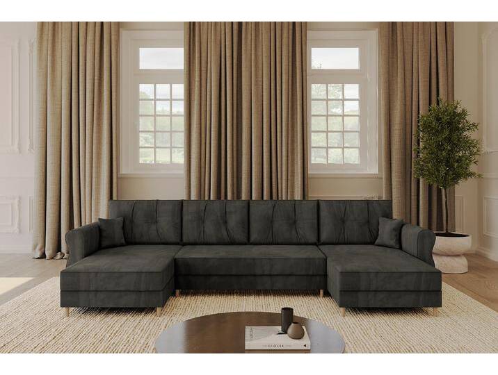 ALTDECOR Wohnlandschaft APOL-U, Couch mit Schlaffunktion, Stauraum Wohnlandschaft Funktionsecke, Corner Sofa Bett Eckcouch Couch U-Form Schlafcouch Ausziehbar von ALTDECOR