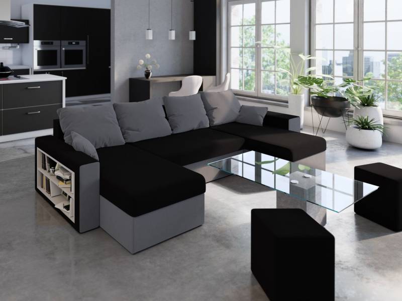 ALTDECOR Wohnlandschaft BOSTI, Couch mit Schlaffunktion, Stauraum Ecksofa Funktionsecke U-Form, Corner Sofa Bett Eckcouch Couch L-Form Schlafcouch Ausziehbar von ALTDECOR
