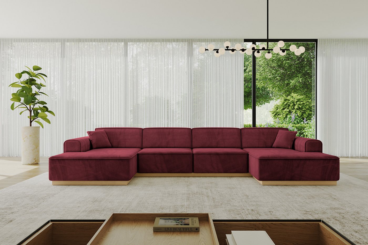 ALTDECOR Wohnlandschaft IREA-U2-v2, Sofa Praktische Bequeme Funktionsecke Couch U-Form Eckcouch, Corner Sofa U-Form Vielseitige Sofa Wohnlandschaft Wohnzimmer von ALTDECOR