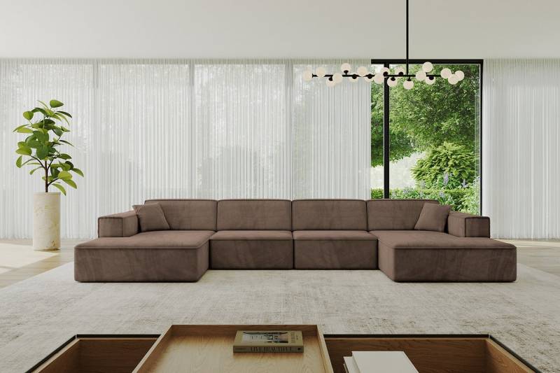 ALTDECOR Wohnlandschaft IREA-U2-v4, Sofa Praktische Bequeme Funktionsecke Couch U-Form Eckcouch, Corner Sofa U-Form Vielseitige Sofa Wohnlandschaft Wohnzimmer von ALTDECOR
