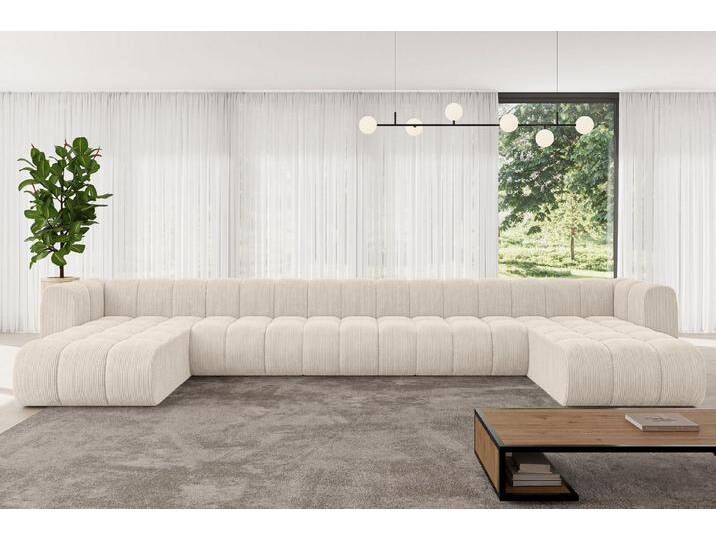 ALTDECOR Wohnlandschaft Joren-U3, Corner Sofa U-Form Vielseitige Sofa Wohnlandschaft Wohnzimmer, FORWARDER_CURBSIDE, beige braun, Beige - Poso 105 von ALTDECOR