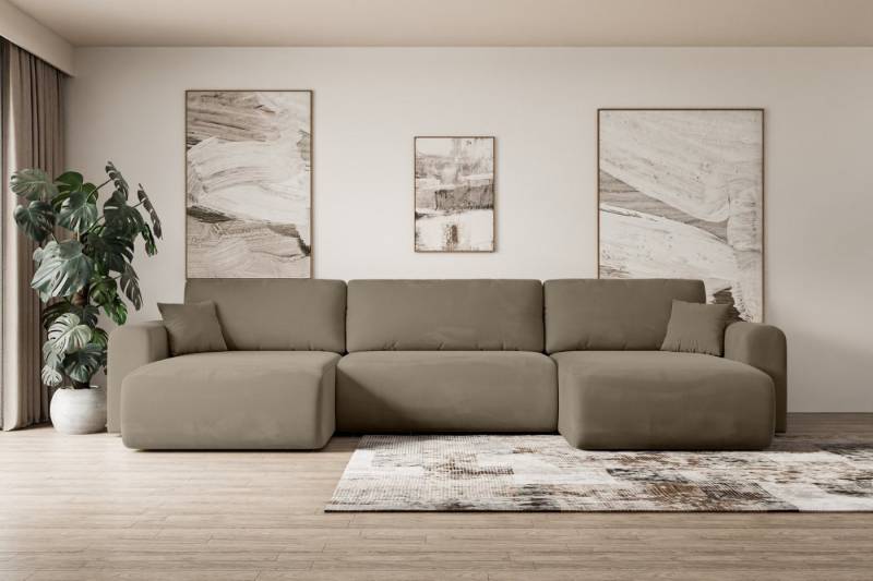 ALTDECOR Wohnlandschaft ORRO-U, Couch mit Schlaffunktion, Wohnzimmer - Wohnlandschaft, Corner Sofa Bett Eckcouch Couch L-Form Schlafcouch Ausziehbar von ALTDECOR