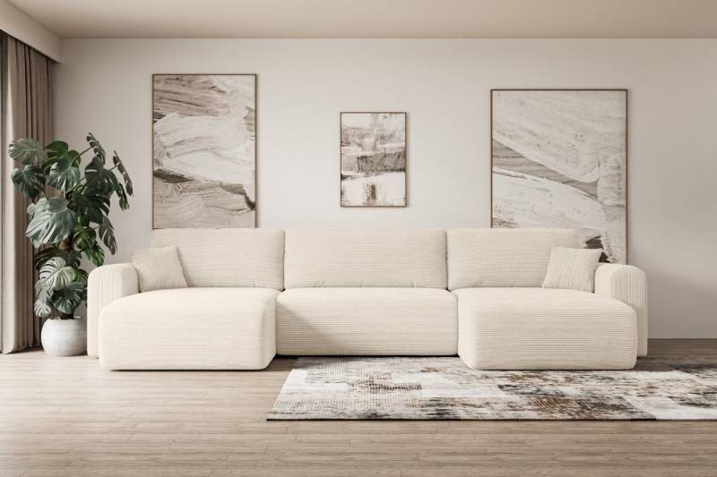 ALTDECOR Wohnlandschaft ORRO-U, Couch mit Schlaffunktion, Wohnzimmer - Wohnlandschaft, Corner Sofa Bett Eckcouch Couch L-Form Schlafcouch Ausziehbar von ALTDECOR
