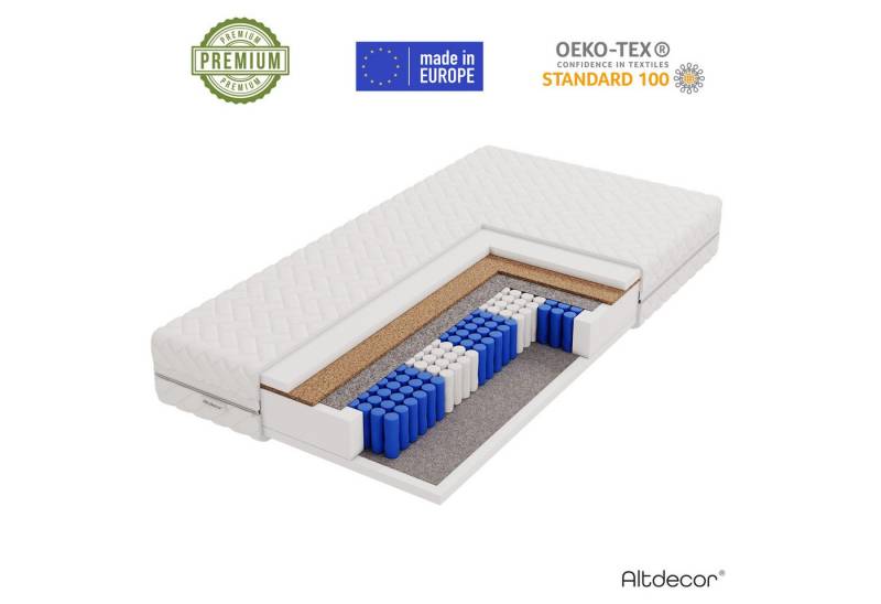 Taschenfederkernmatratze BASILA, ALTDECOR, 20 cm hoch, Bett Matratzen 90x200, 140x200 usw Hypoallergen & Antibakteriell Bezug von ALTDECOR