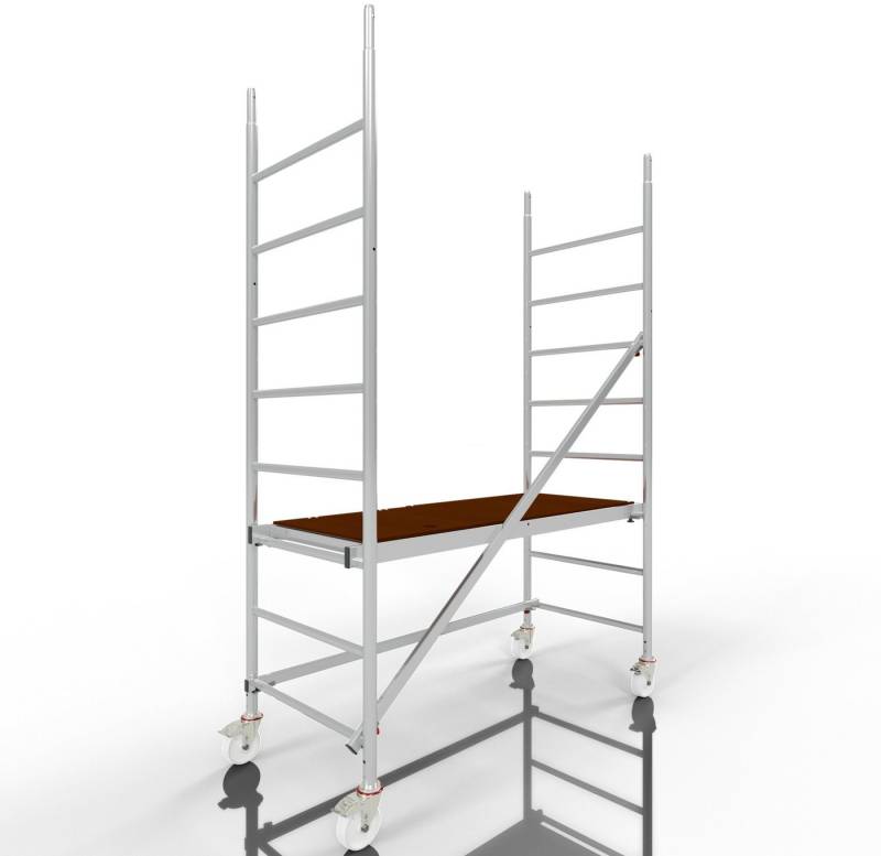 ALTEC Aluminium Fahrgerüst ALTEC Rollfix 2.0 mit Ø125mm Rollen und Wandanker, Made in Germany, maximale Arbeitshöhe 10 Meter von ALTEC Aluminium