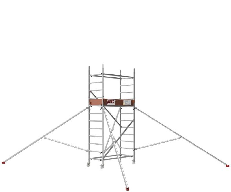 ALTEC Aluminium Fahrgerüst Rollfix 2.0 mit Ø125mm Rollen & Dreieckausleger, Made in Germany, maximale Arbeitshöhe 10 Meter von ALTEC Aluminium