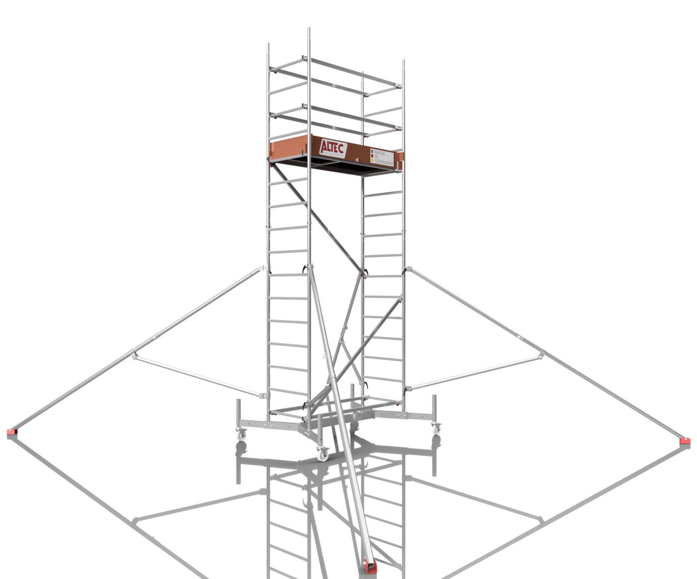 ALTEC Aluminium Fahrgerüst Rollfix 1.0, Ø125mm Rollen, teleskopierbare Traverse, Dreieckausleger, maximale Arbeitshöhe 10 Meter ALTEC Aluminium Fahrgerüst Rollfix 1.0, Ø125mm Rollen, teleskopierbare Traverse, Dreieckausleger, maximale Arbeitshöhe 10 Meter von ALTEC Aluminium