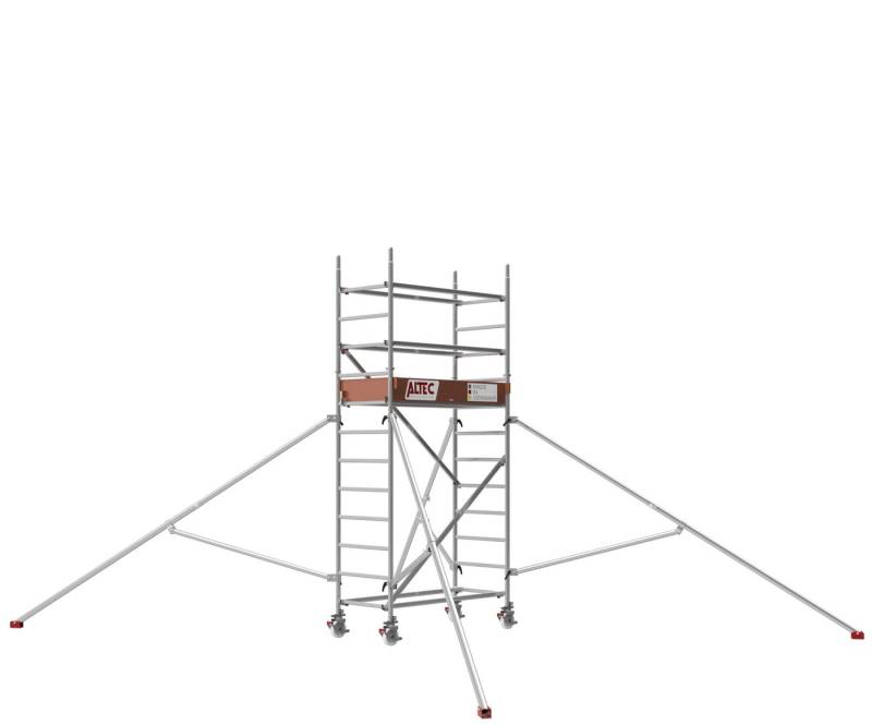 ALTEC Aluminium Fahrgerüst Rollfix 2.0 mit Ø150mm Rollen & Dreieckausleger, Made in Germany, maximale Arbeitshöhe 10 Meter von ALTEC Aluminium