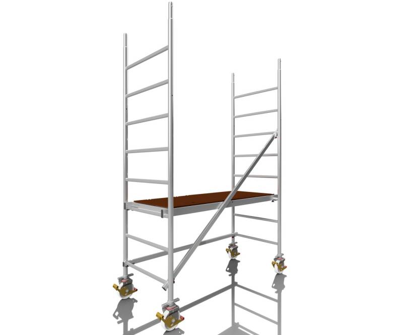 ALTEC Aluminium Fahrgerüst Rollfix 2.0 mit Ø150mm Rollen & Wandanker, Made in Germany, maximale Arbeitshöhe 10 Meter von ALTEC Aluminium