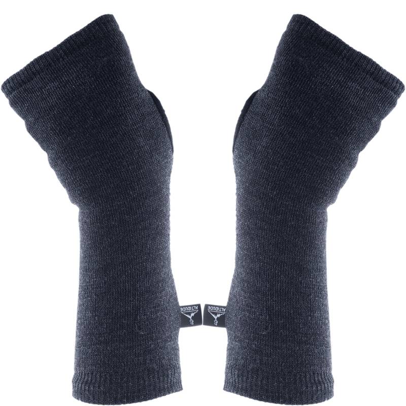 ALTIDUDE Wristwarmer Terry Arm Stulpen Pulswärmer Fingerlos 100% Merino Wolle-Dark Grey von ALTIDUDE