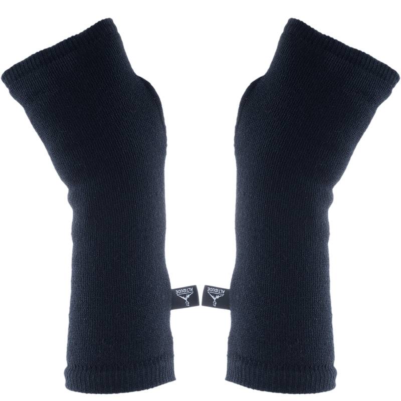 ALTIDUDE Wristwarmer Terry Arm Stulpen Pulswärmer Fingerlos 100% Merino Wolle-black von ALTIDUDE