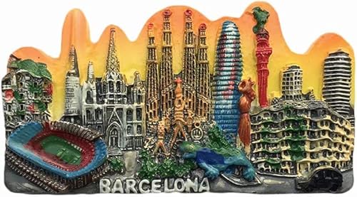 Barcelona Spanien Wahrzeichen Barcelona Magnet Kühlschrank Kühlschrank Magnet Dekoration Aufkleber Souvenir Harz Handwerk Küche Whiteboard von ALTKO