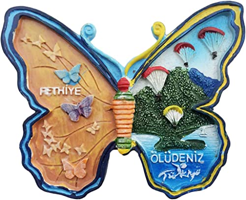 Fethiye Truthahn Schmetterling Fethiye Magnet Kühlschrank Kühlschrank Magnet Dekoration Aufkleber Souvenir Harz Handwerk Küche Whiteboard von ALTKO