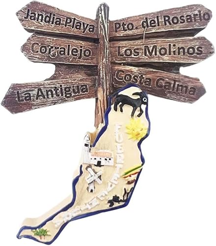 Fuerteventura Spanien Karte Straßenschild Fuerteventura Magnet Kühlschrank Kühlschrank Magnet Dekoration Aufkleber Souvenir Harz Handwerk Küche Whiteboard von Mcties