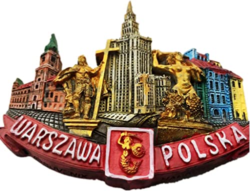 Warschau Warszawa Polen Magnet Kühlschrank Kühlschrank Magnet Dekoration Aufkleber Souvenir Harz Handwerk Küche Whiteboard von ALTKO
