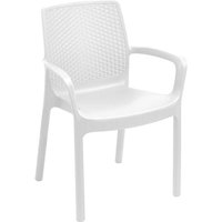 Gartenstuhl Torino, Gartensitz, Stuhl für Esstisch, Sessel für den Außenbereich in Rattan-Optik, 100 % Made in Italy, Cm 54x60h82, Weiß von ALTRI