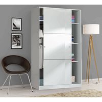 Garderobe Waterbury, Schlafzimmer Kleiderschrank mit 2 Schiebetüren, Schrank mit 3 Einlegeböden und Kleiderstange, cm 120x50h200, Weiß von ALTRI