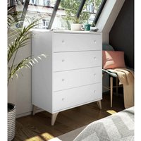 Altri - Schubladenschrank Denver, Kommode mit 4 Schubladen, Kommode für Schlafzimmer, Moderne Kommode, cm 78x40h95, Weiß von ALTRI