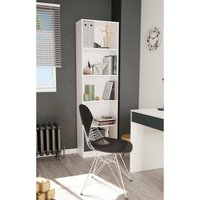 Altri - Buchhandlung Pomona, Hohes Bücherregal mit 5 Regalen, Büro- oder Schlafzimmerregal, Modernes Regal mit Fächern, cm 52x25h80, Weiß von ALTRI