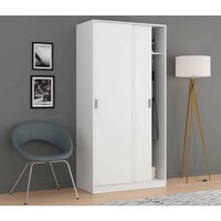 Garderobe Lansing, Schlafzimmer Kleiderschrank mit 2 Schiebetüren, Schrank mit Regal und Kleiderbügelstange, cm 100x50h200, Weiß von ALTRI