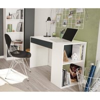 Altri - Schreibtisch Boise, Wendeschreibtisch mit Schublade, Arbeits- oder Bürotisch für pc, cm 101x50h73, Weiß und Anthrazit von ALTRI