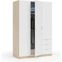 Kleiderschrank 121x52x180h cm mit 3 Türen und 4 Einlegeböden kanadische Eiche und weiß – Acacia Kleiderschrank 121x52x180h cm mit 3 Türen und 4 Einlegeböden kanadische Eiche und weiß – Acacia von ALTRI