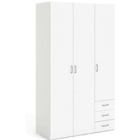 Kleiderschrank mit drei Türen und drei Schubladen, Farbe Weiß, Maße 115 x 200 x 49 cm Kleiderschrank mit drei Türen und drei Schubladen, Farbe Weiß, Maße 115 x 200 x 49 cm von ALTRI